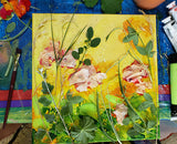 ๐ Original Art by Nymphya Print "Autumnal Tumble of Nasturtiums" 12" x 12"  on Photo Paper (matte) - The Nymphya Shop