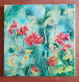 ๐ Original Art by Nymphya Print "Autumnal Tumble of Nasturtiums" 12" x 12"  on Photo Paper (matte) - The Nymphya Shop