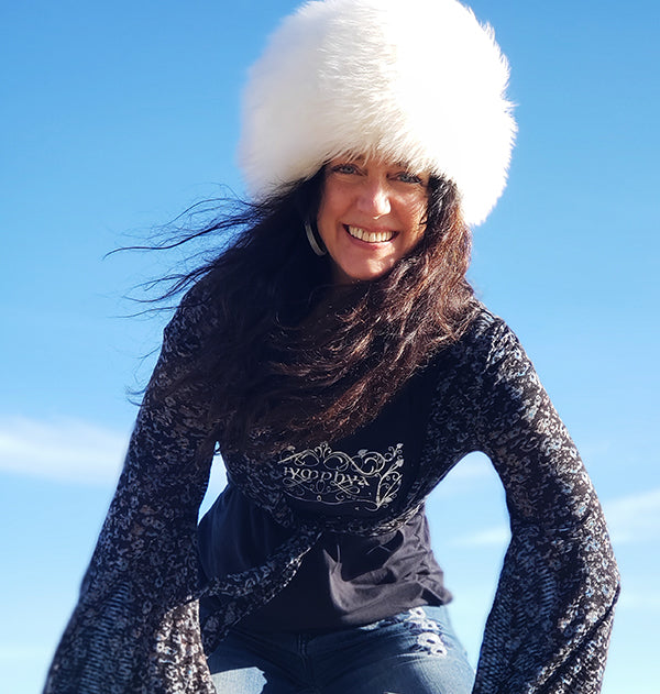 Ladies' Black Scoopneck  Form-Fitting Nymphya "Music is Magic" T-Shirt - The Nymphya Shop