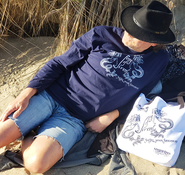 LIMITED EDITION "Song of Sirens" ๐งโโ๏ธ Fulfill Your Fantaseas ๐งโโ๏ธ Light on Dark Unisex Long Sleeve T Shirt - The Nymphya Shop