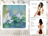 ART & MUSIC BUNDLE: โ๏ธ Original Art by Nymphya  & SIGNED NAKED KATE CD  ("Tiffany's Winter Lilies" 12" x 12"  Print โ๏ธon Canvas) - The Nymphya Shop