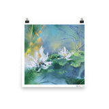 โ๏ธ Original Art by Nymphya Print โ๏ธ"Tiffany's Winter Lilies" 12" x 12" on Photo Paper (matte) - The Nymphya Shop