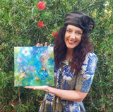 ๐บ Original Art by Nymphya "Kaleidoscope of Spring Blooms" 12" x 12"  Print ๐ธ on Canvas - The Nymphya Shop