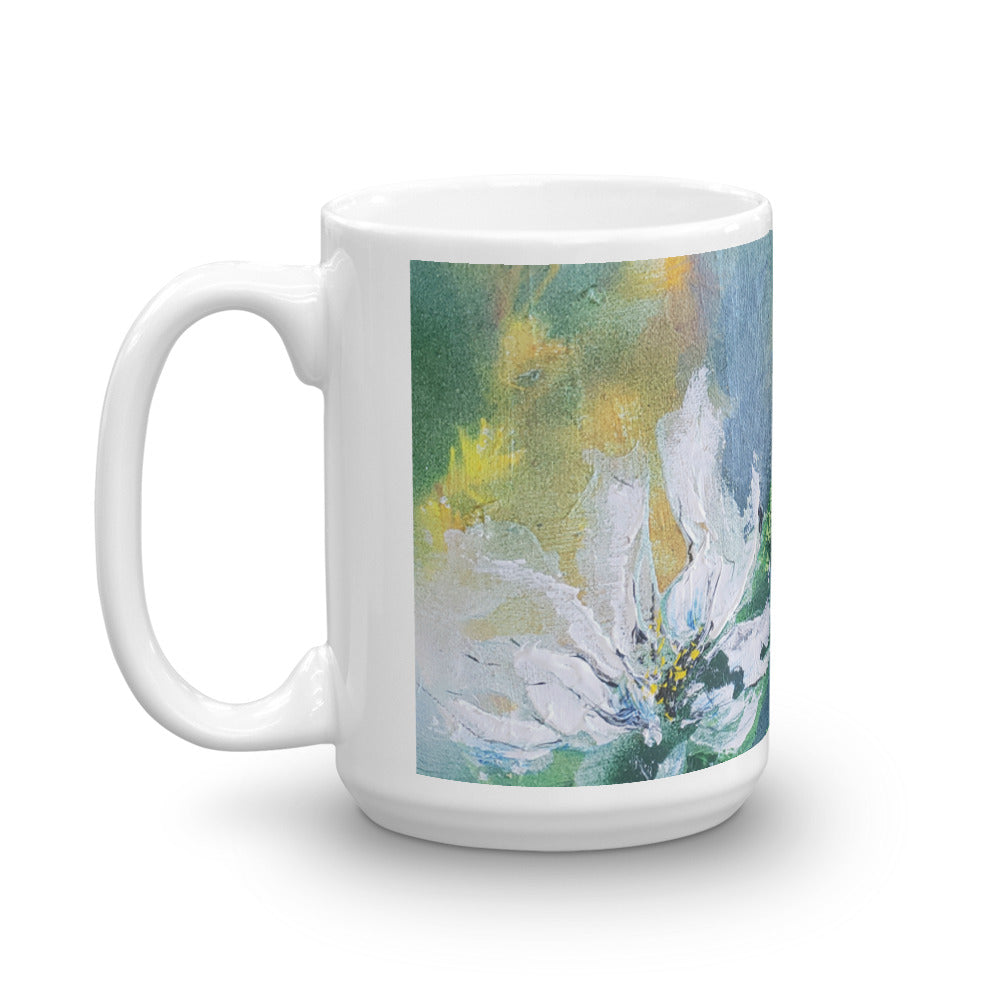 ❄️ Original Art by Nymphya "Tiffany's Winter Lilies" Coffee Mug ❄️ - The Nymphya Shop