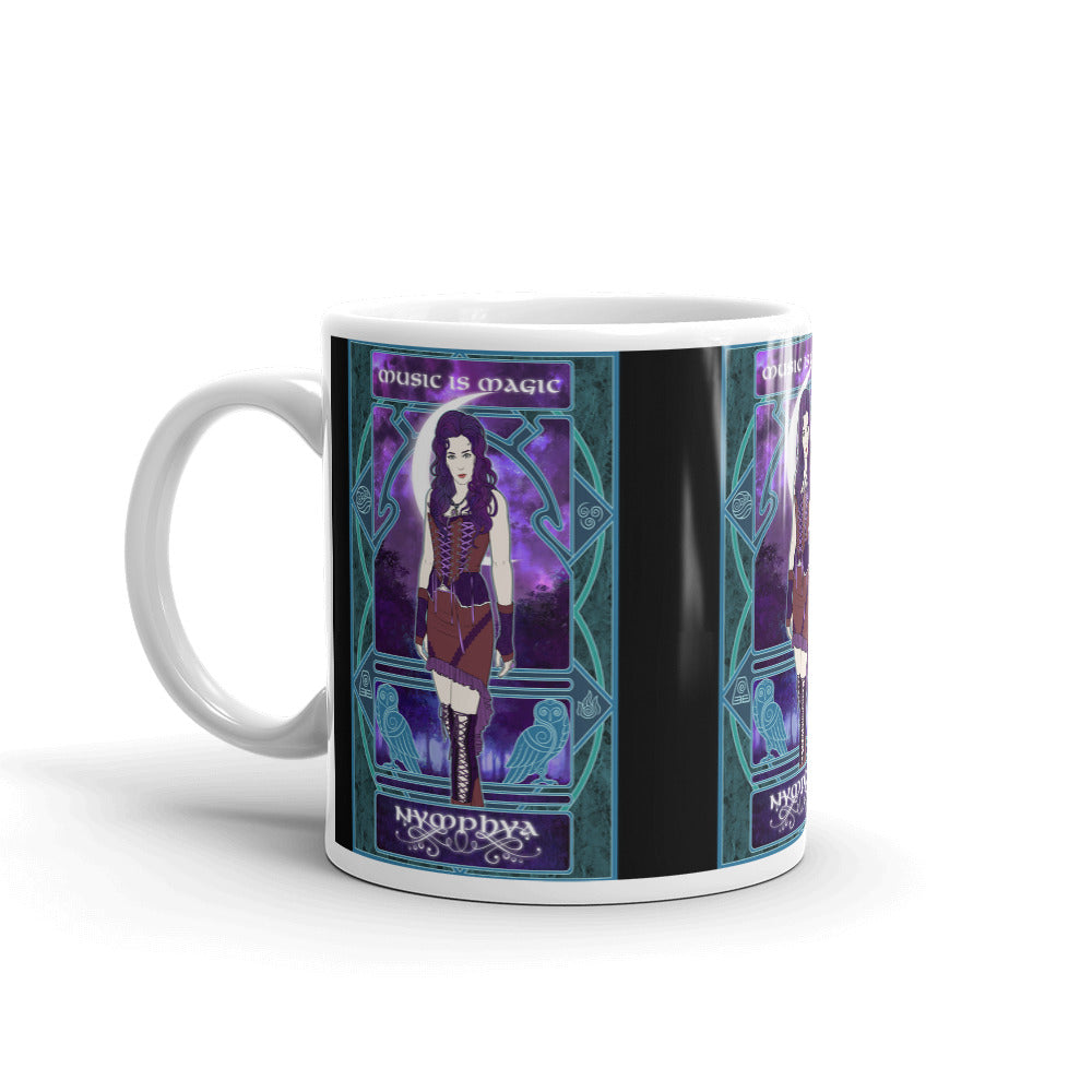 ☕ Nymphya  Nouveau Black "Music is Magic" Mug - The Nymphya Shop