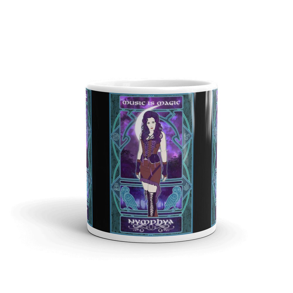 ☕ Nymphya  Nouveau Black "Music is Magic" Mug - The Nymphya Shop
