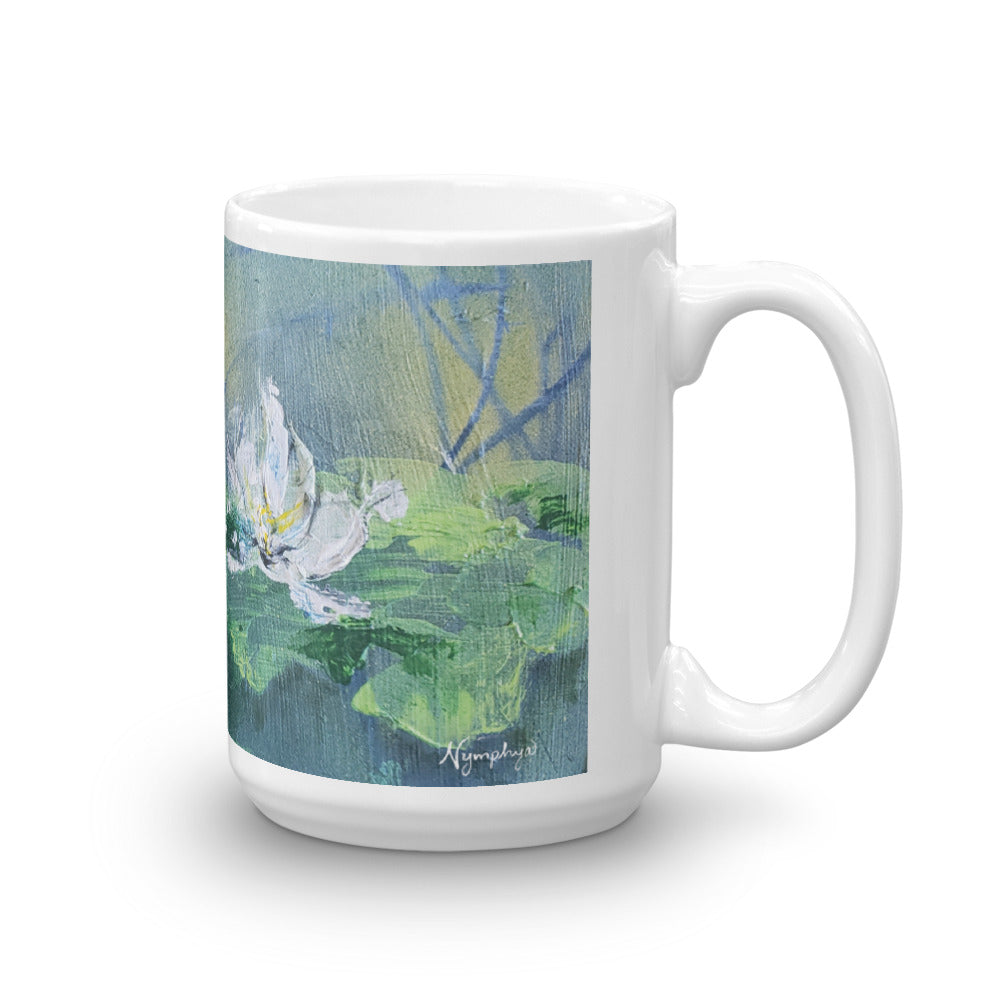 ❄️ Original Art by Nymphya "Tiffany's Winter Lilies" Coffee Mug ❄️ - The Nymphya Shop
