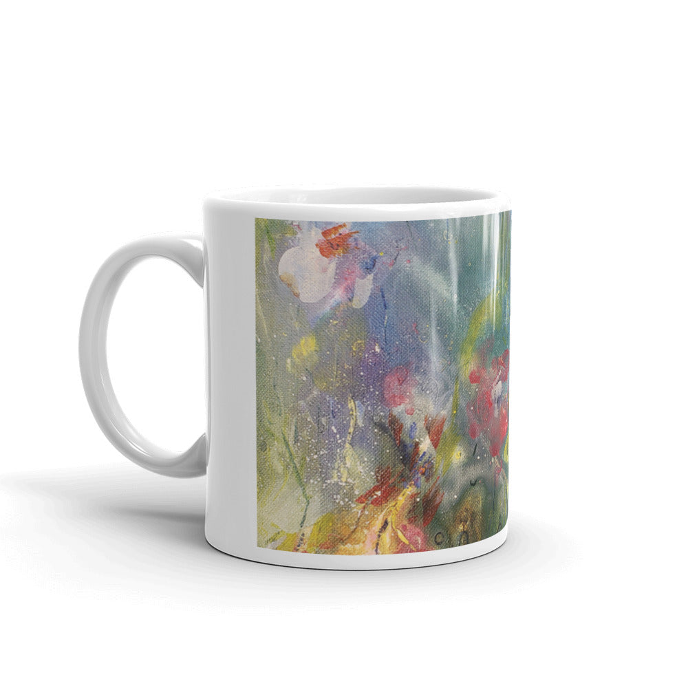 ๐บ Original Art by Nymphya "Kaleidoscope of Spring Blooms" Coffee Mug ๐ธ - The Nymphya Shop