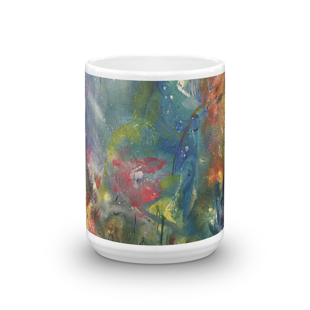 ๐บ Original Art by Nymphya "Kaleidoscope of Spring Blooms" Coffee Mug ๐ธ - The Nymphya Shop