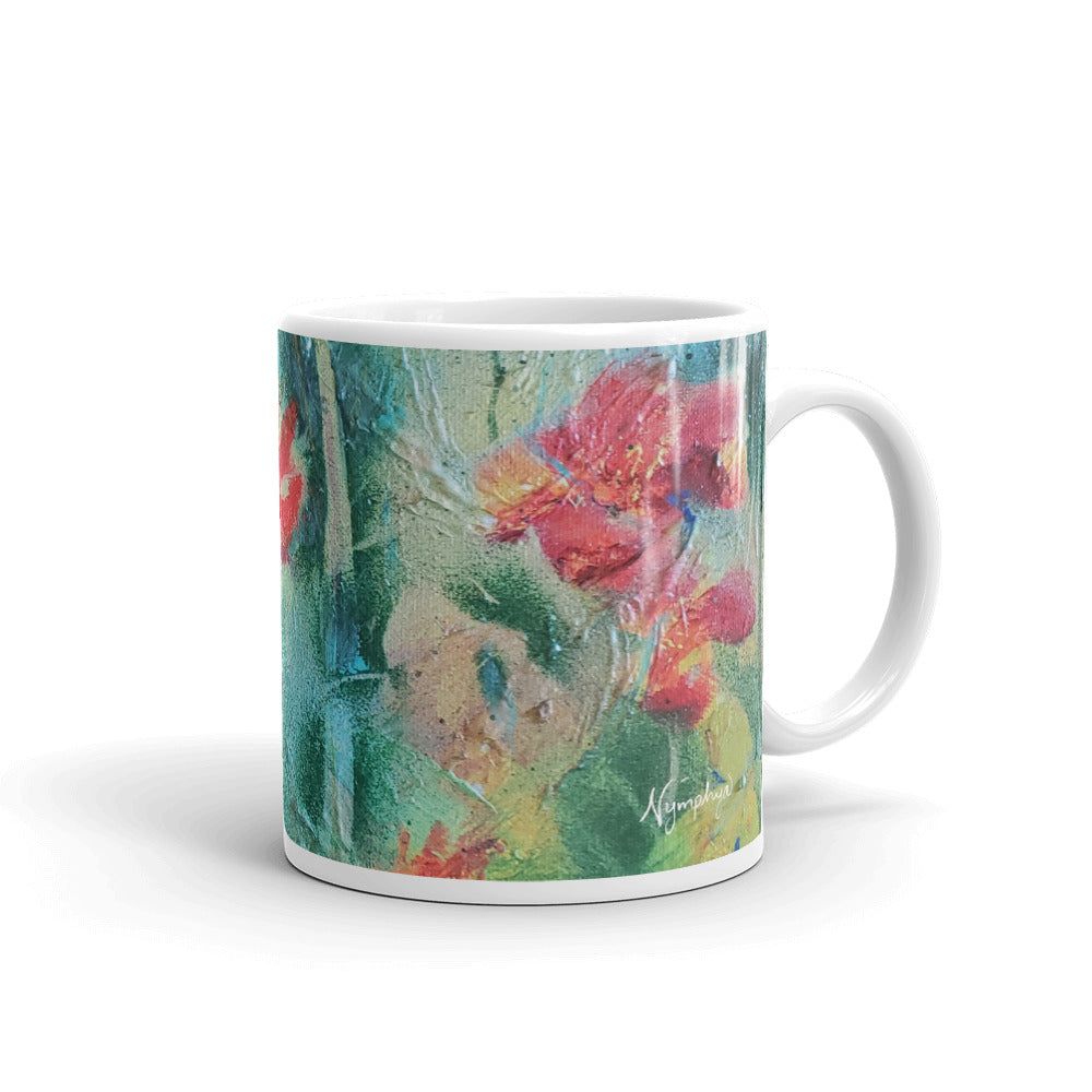 ๐ Original Art by Nymphya "Autumnal Tumble of Nasturtiums" Coffee Mug ๐ - The Nymphya Shop