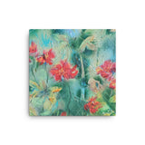 ๐ Original Art by Nymphya "Autumnal Tumble of Nasturtiums" 12" x 12" Print ๐ on Canvas - The Nymphya Shop