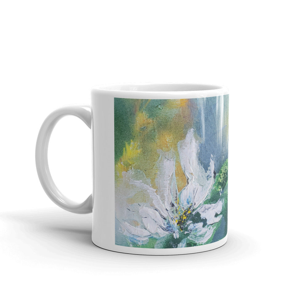 ❄️ Original Art by Nymphya "Tiffany's Winter Lilies" Coffee Mug ❄️ - The Nymphya Shop