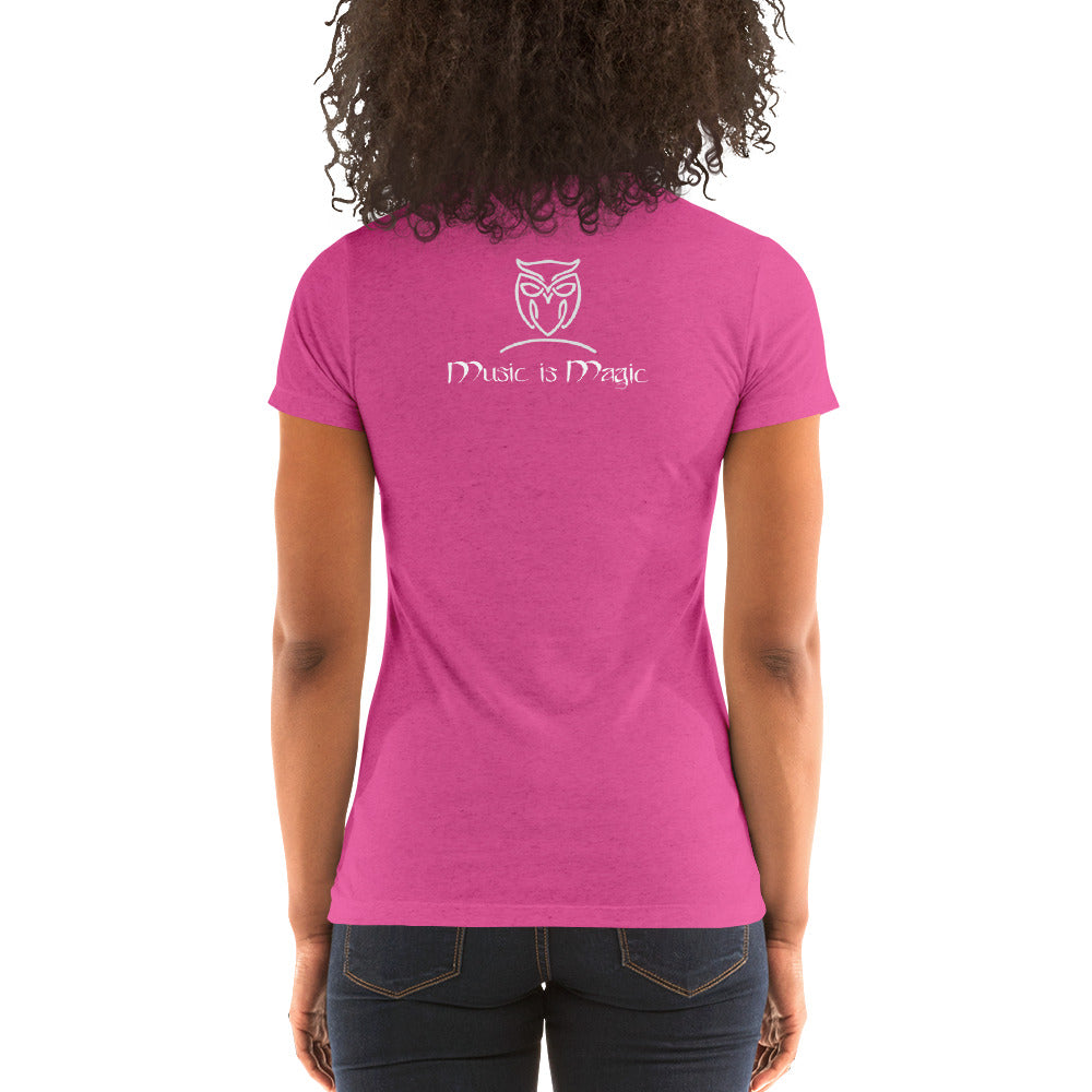 Ladies' Scoopneck  Form-Fitting Nymphya "Music is Magic" T-Shirt - The Nymphya Shop