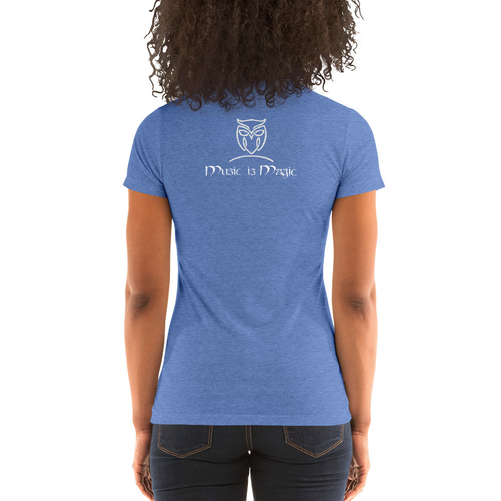 Ladies' Scoopneck  Form-Fitting Nymphya "Music is Magic" T-Shirt - The Nymphya Shop