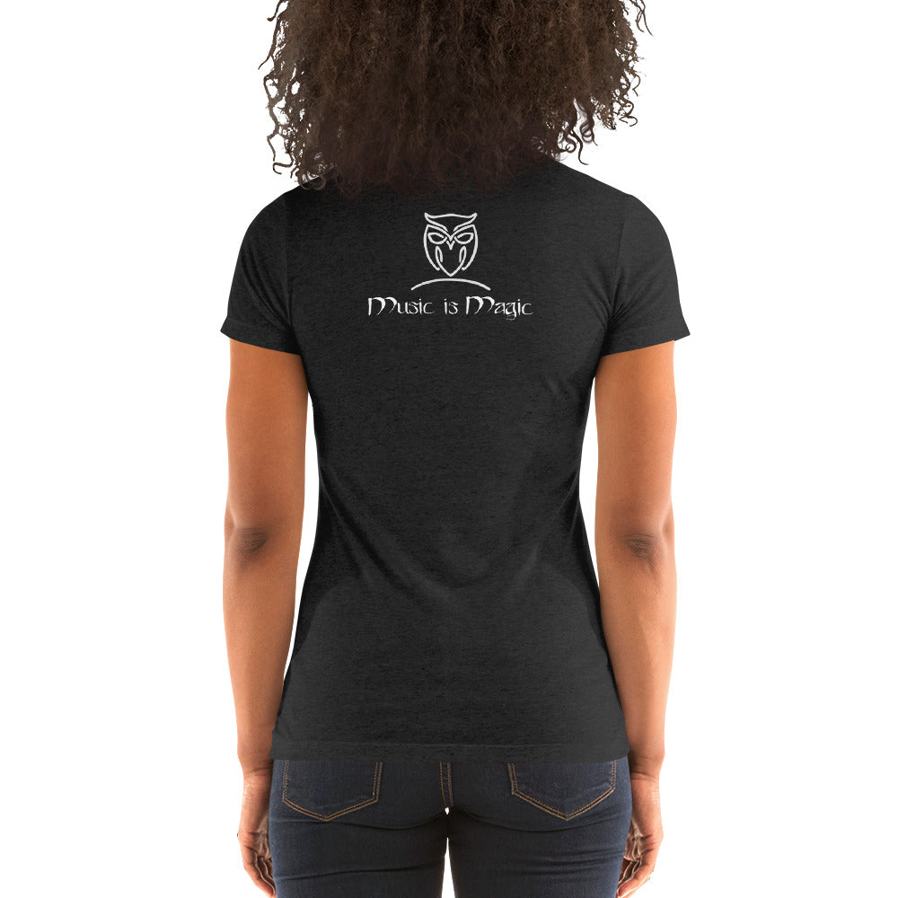 Ladies' Scoopneck  Form-Fitting Nymphya "Music is Magic" T-Shirt - The Nymphya Shop
