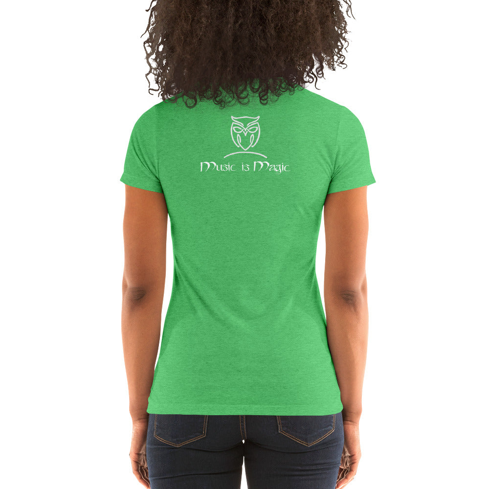 Ladies' Scoopneck  Form-Fitting Nymphya "Music is Magic" T-Shirt - The Nymphya Shop