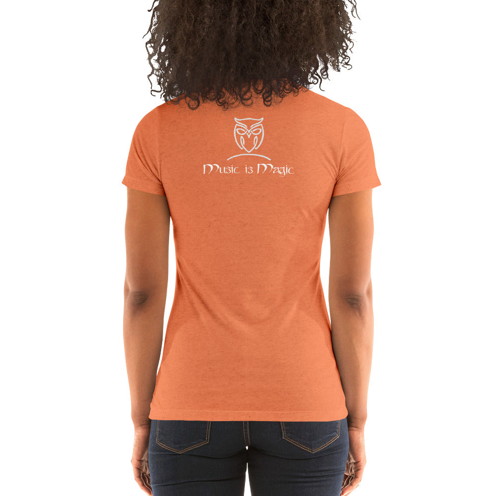 Ladies' Scoopneck  Form-Fitting Nymphya "Music is Magic" T-Shirt - The Nymphya Shop