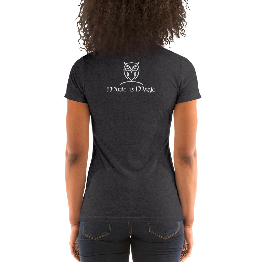 Ladies' Scoopneck  Form-Fitting Nymphya "Music is Magic" T-Shirt - The Nymphya Shop