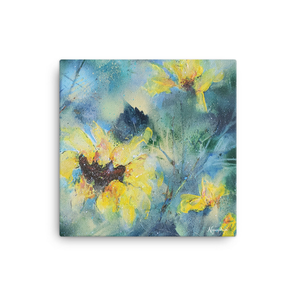 🌻 Original Art by Nymphya "Summer Light of Sunflowers" 12" x 12" Print 🌻 on Canvas - The Nymphya Shop
