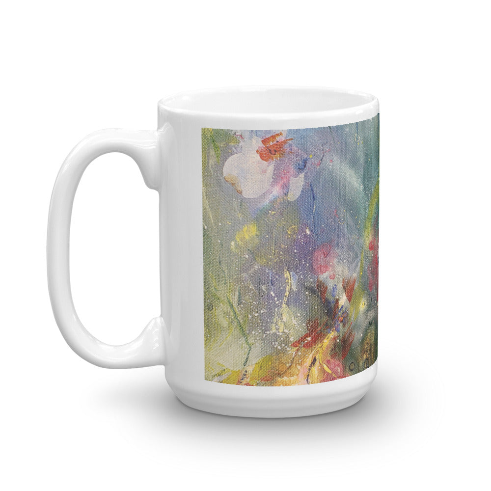 🌺 Original Art by Nymphya "Kaleidoscope of Spring Blooms" Coffee Mug 🌸 - The Nymphya Shop