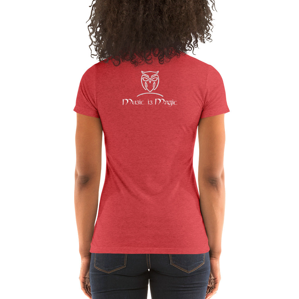 Ladies' Scoopneck  Form-Fitting Nymphya "Music is Magic" T-Shirt - The Nymphya Shop